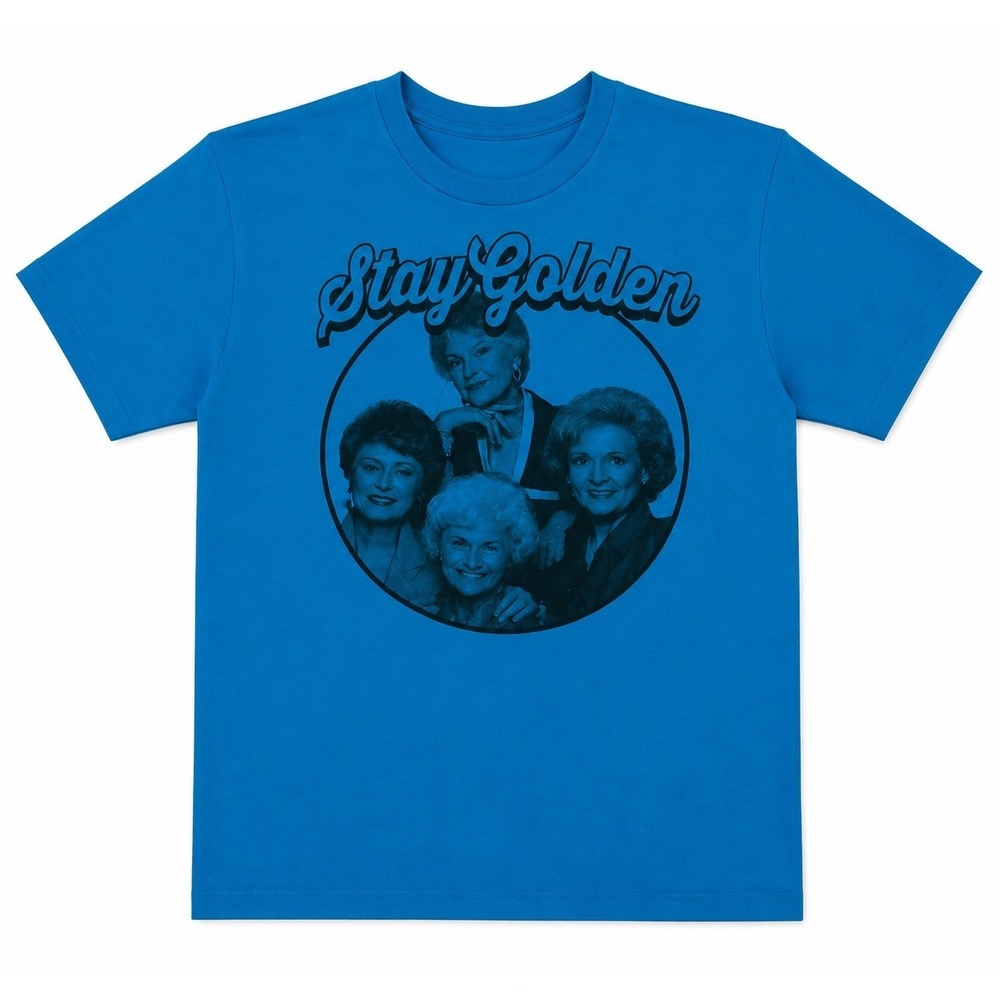 The Golden Girls Stay Golden Blue Graphic T-Shirt Mens Large ABC Studios TV Show
